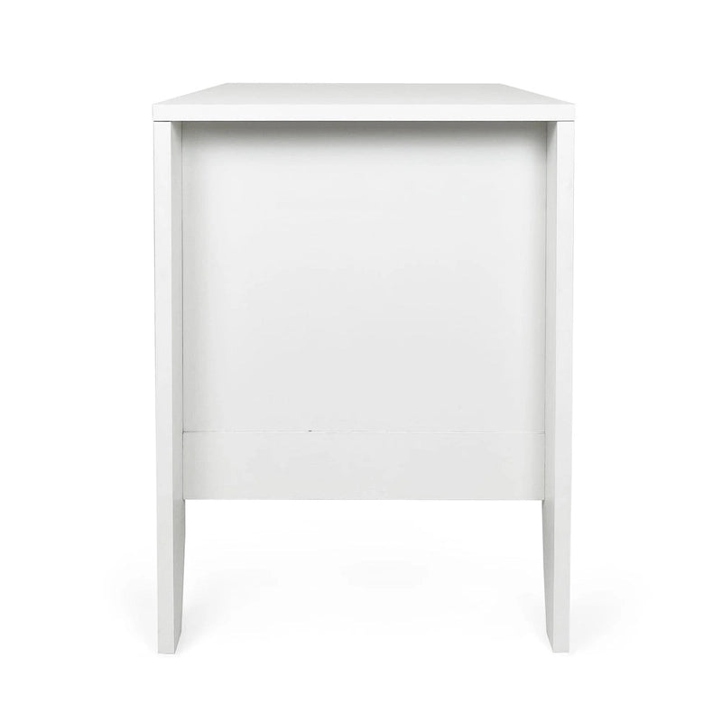 Table de chevet en similicuir blanc/noir avec tiroir, lot de 2