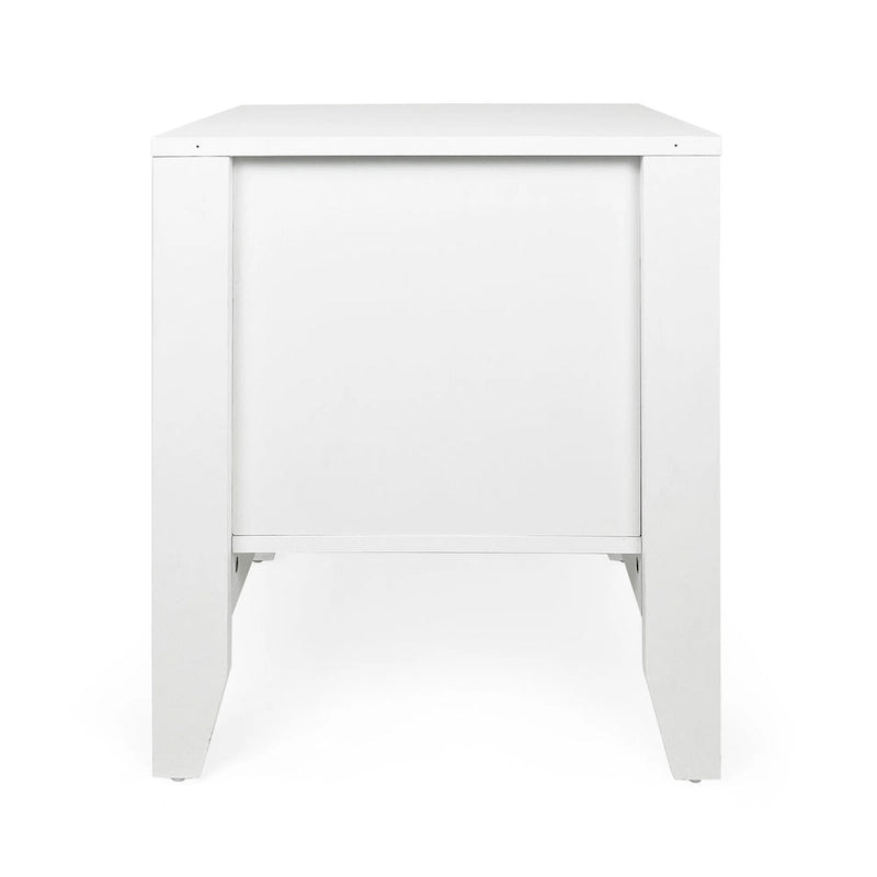 Table de chevet en similicuir blanc/noir avec tiroir, lot de 2