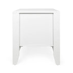 Table de chevet en similicuir blanc/noir avec tiroir, lot de 2
