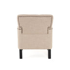 Fauteuil club capitonné beige / bleu clair / sarcelle foncé, une place