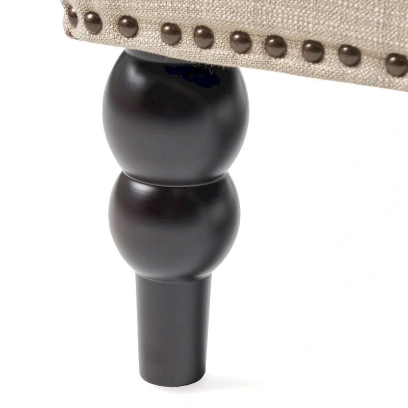Fauteuil club capitonné beige / bleu clair / sarcelle foncé, une place