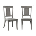 Chaise de salle à manger en bois avec panneau dorsal, lot de 2 – Gris antique / Blanc / Noir / Vert sauge / Bleu denim foncé / Rouge baie / Chêne