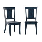 Chaise de salle à manger en bois avec panneau dorsal, lot de 2 – Gris antique / Blanc / Noir / Vert sauge / Bleu denim foncé / Rouge baie / Chêne