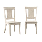 Chaise de salle à manger en bois avec panneau dorsal, lot de 2 – Gris antique / Blanc / Noir / Vert sauge / Bleu denim foncé / Rouge baie / Chêne