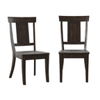 Chaise de salle à manger en bois avec panneau dorsal, lot de 2 – Gris antique / Blanc / Noir / Vert sauge / Bleu denim foncé / Rouge baie / Chêne
