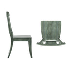 Chaise de salle à manger en bois avec panneau dorsal, lot de 2 – Gris antique / Blanc / Noir / Vert sauge / Bleu denim foncé / Rouge baie / Chêne