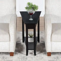 Table d'appoint d'angle triangulaire multicolore avec étagère, pour 1