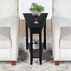 Table d'appoint d'angle triangulaire multicolore avec étagère, pour 1