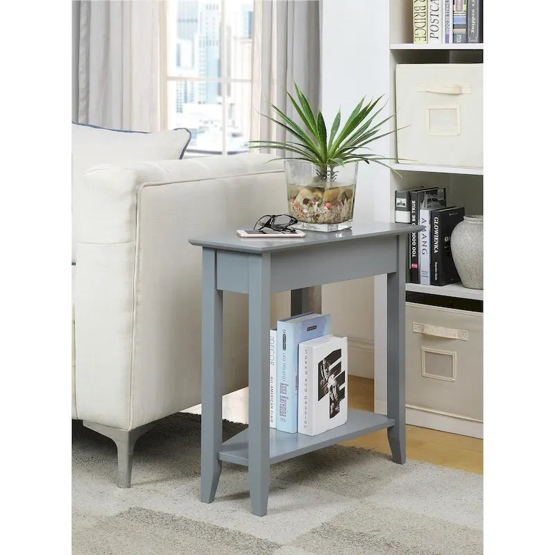 Table d'appoint d'angle triangulaire multicolore avec étagère, pour 1