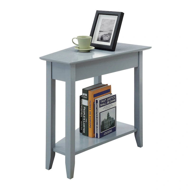 Table d'appoint d'angle triangulaire multicolore avec étagère, pour 1