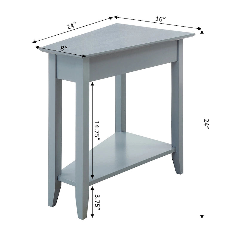 Table d'appoint d'angle triangulaire multicolore avec étagère, pour 1