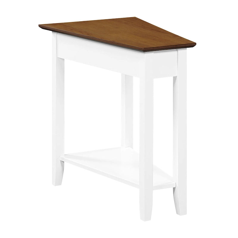 Table d'appoint d'angle triangulaire multicolore avec étagère, pour 1