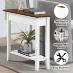 Table d'appoint d'angle triangulaire multicolore avec étagère, pour 1