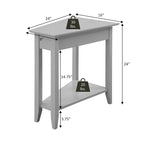 Table d'appoint d'angle triangulaire multicolore avec étagère, pour 1
