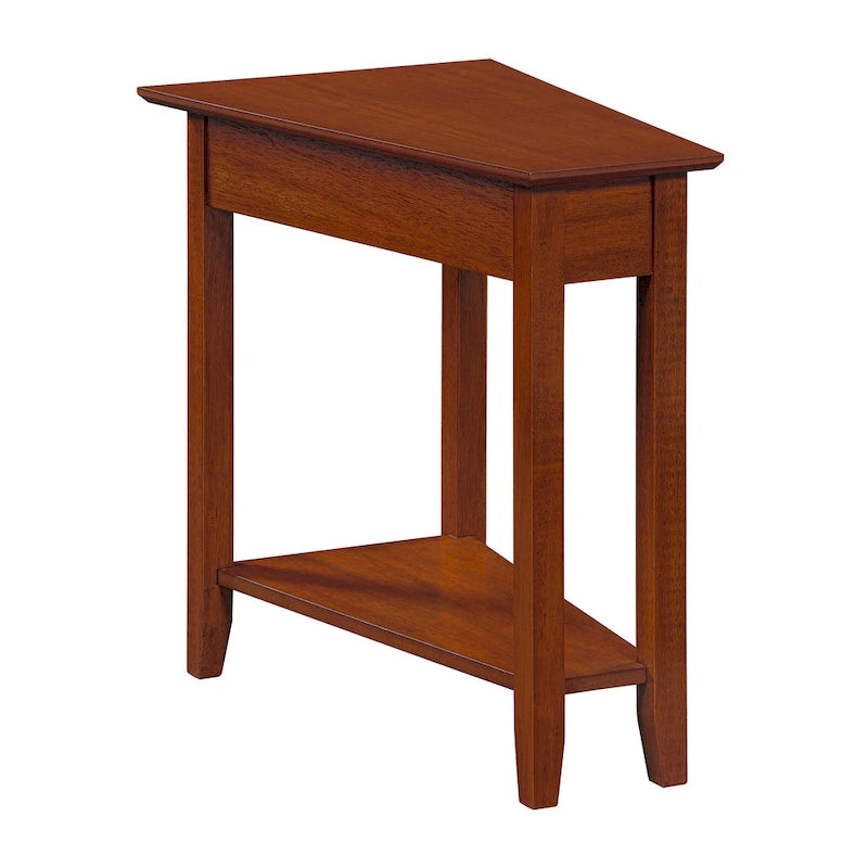 Table d'appoint d'angle triangulaire multicolore avec étagère, pour 1