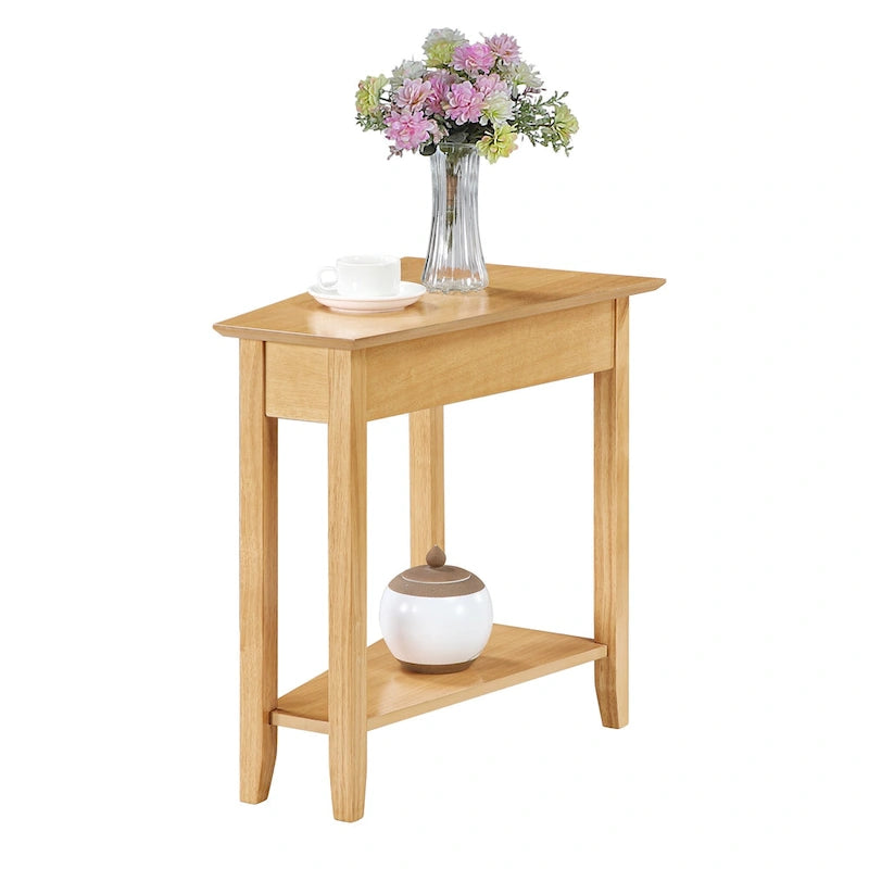 Table d'appoint d'angle triangulaire multicolore avec étagère, pour 1