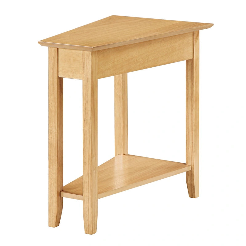 Table d'appoint d'angle triangulaire multicolore avec étagère, pour 1