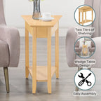 Table d'appoint d'angle triangulaire multicolore avec étagère, pour 1