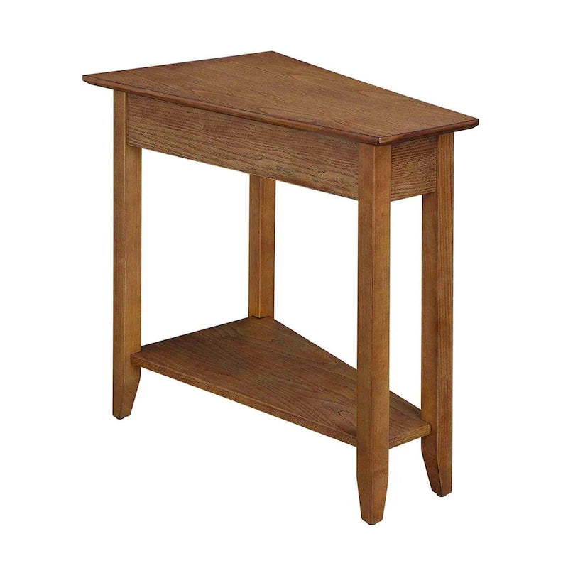 Table d'appoint d'angle triangulaire multicolore avec étagère, pour 1