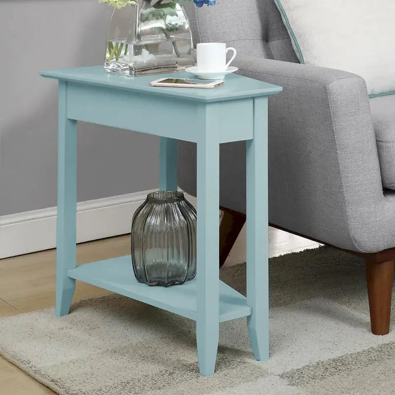 Table d'appoint d'angle triangulaire multicolore avec étagère, pour 1