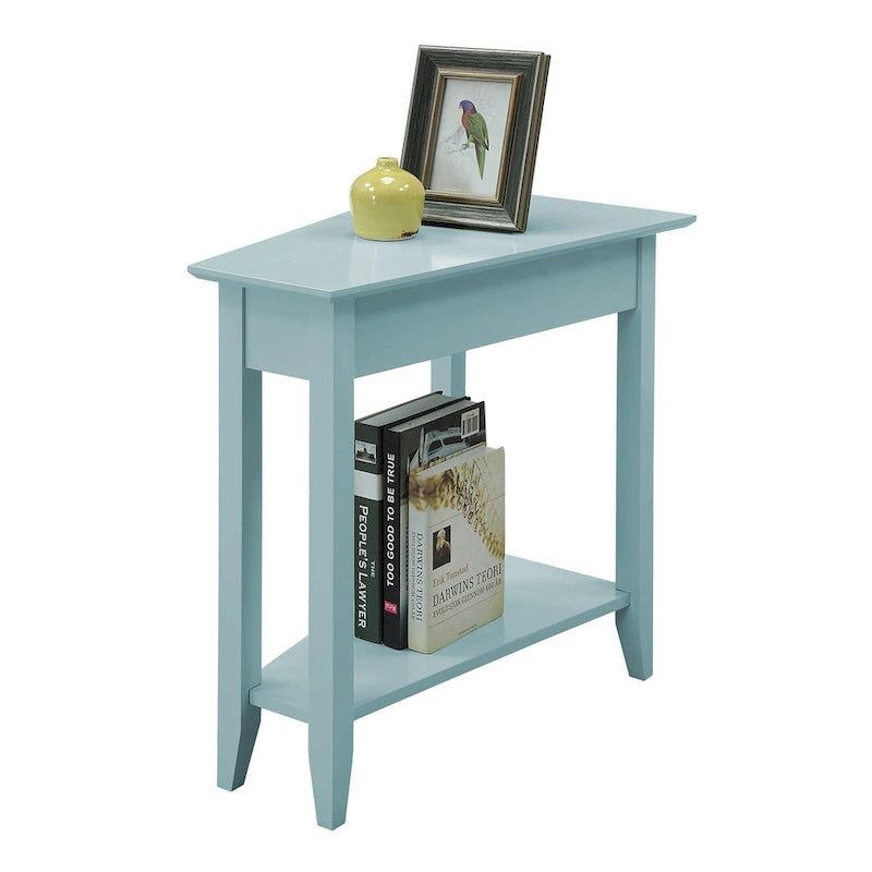 Table d'appoint d'angle triangulaire multicolore avec étagère, pour 1