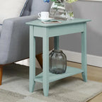 Table d'appoint d'angle triangulaire multicolore avec étagère, pour 1