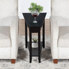 Table d'appoint d'angle triangulaire multicolore avec étagère, pour 1