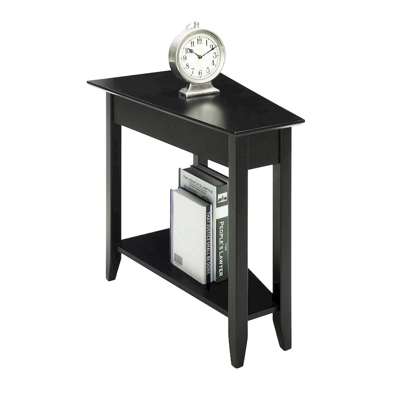 Table d'appoint d'angle triangulaire multicolore avec étagère, pour 1