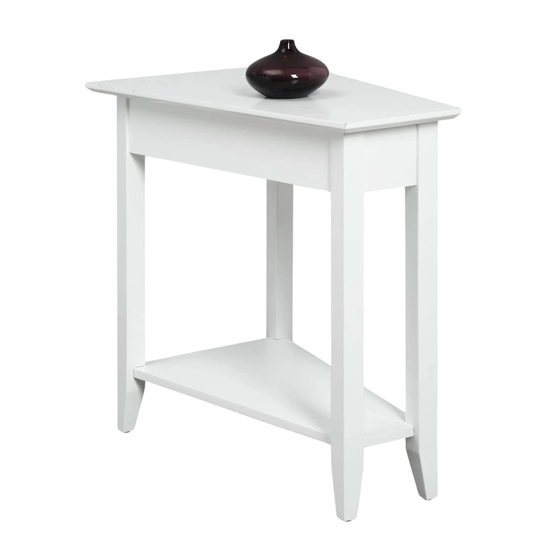 Table d'appoint d'angle triangulaire multicolore avec étagère, pour 1