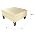 Pouf de rangement carré cocktail 1 place gris foncé / denim / ivoire / havane