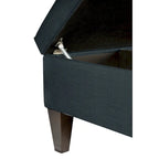 Pouf de rangement carré cocktail 1 place gris foncé / denim / ivoire / havane