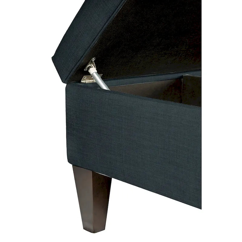 Pouf de rangement carré cocktail 1 place gris foncé / denim / ivoire / havane