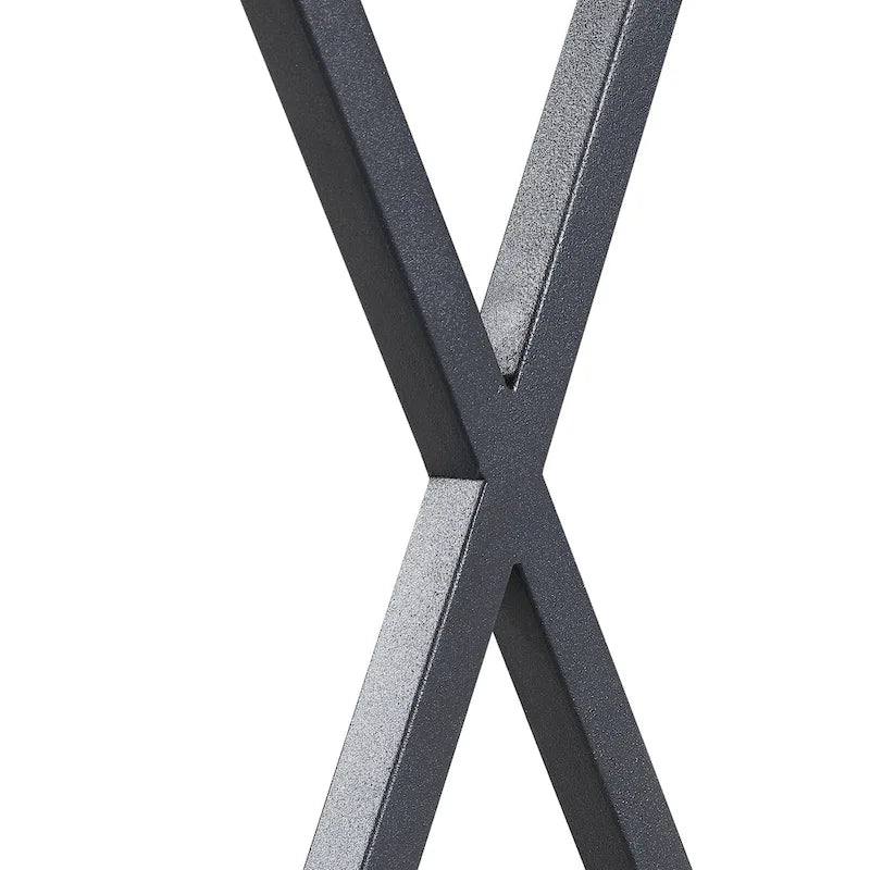 Table d'appoint à 2 niveaux gris/marron avec étagère de rangement, cadre en métal et plateau en bois
