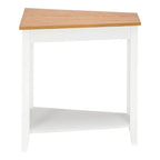 Table de chevet à 2 niveaux blanc et noyer clair