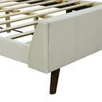 Lit plateforme capitonné en velours gris/beige/rose – Jumeau/Double/Queen, 2 personnes