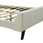 Lit plateforme capitonné en velours gris/beige/rose – Jumeau/Double/Queen, 2 personnes