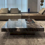 Table basse carrée en pierre frittée, style moderne, pour 1