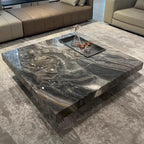 Table basse carrée en pierre frittée, style moderne, pour 1