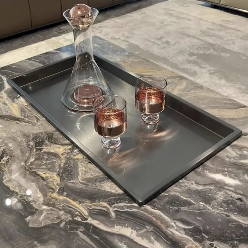 Table basse carrée en pierre frittée, style moderne, pour 1