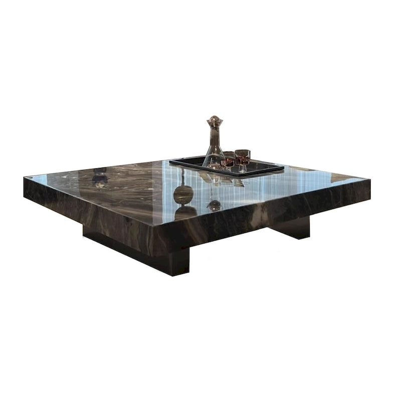 Table basse carrée en pierre frittée, style moderne, pour 1