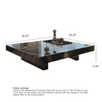 Table basse carrée en pierre frittée, style moderne, pour 1