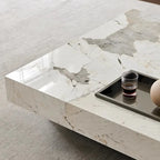 Table basse carrée en pierre frittée, style moderne, pour 1