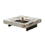 Table basse carrée en pierre frittée, style moderne, pour 1