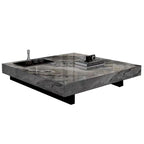 Table basse carrée en pierre frittée, style moderne, pour 1