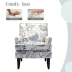 Fauteuil de style campagnard multicolore avec garniture cloutée, 1 place
