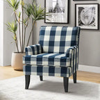 Fauteuil de style campagnard multicolore avec garniture cloutée, 1 place
