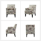 Fauteuil de style campagnard multicolore avec garniture cloutée, 1 place
