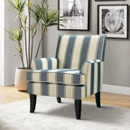 Fauteuil de style campagnard multicolore avec garniture cloutée, 1 place