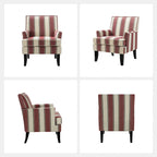 Fauteuil de style campagnard multicolore avec garniture cloutée, 1 place