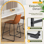 Tabouret de bar en similicuir PU marron avec dossier et repose-pieds, lot de 2